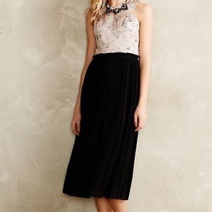 NWT Anthropologie black shimmer midi dress
